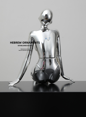 空山基机械女神艺术雕塑电镀玄关办公室电脑桌面科技感摆件装饰品