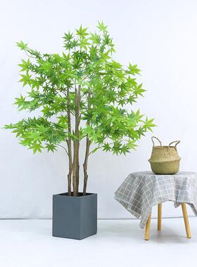 仿真红枫树假红枫树植物造景枫叶装饰盆栽客厅落地摆件仿真绿植