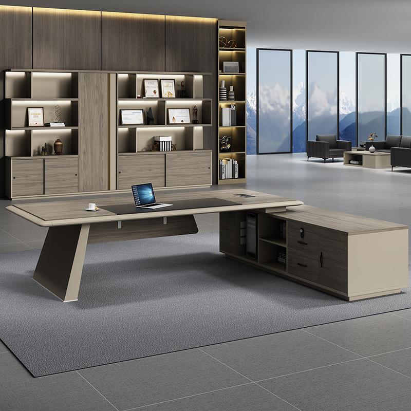 广州老板办公桌椅组合简约现代时尚班台总裁桌办公室单人经理桌椅 - 图1