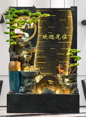 假山水幕墙循环流水喷泉屏风隔断庭院办公室客厅招财摆件景观装饰