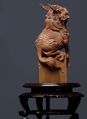 印度老山檀香神兽雕像室内玄关家居文玩摆件收藏品招财貔貅