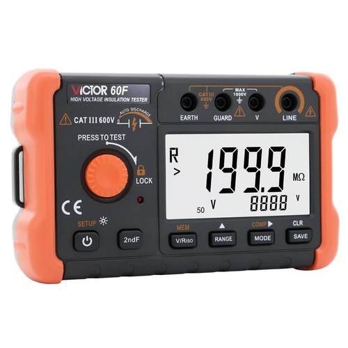 胜利VC60F/60G/60H绝缘电阻测试仪数字兆欧表数显绝缘测试仪2500V - 图0