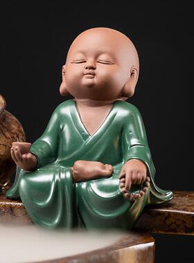 陶瓷流水摆件水车循环水客厅生财创意家居水景办公室桌面开业礼品