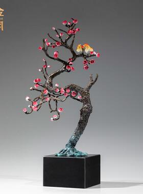 铜艺坊喜上眉梢喜鹊小鸟铜摆件家居客厅装饰金属铜工艺品乔迁送礼