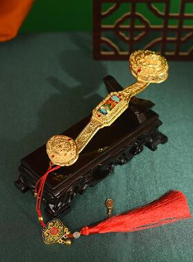 吉祥如意摆件黄铜办公室客厅桌面装饰品创意高档乔迁新居贺寿礼物