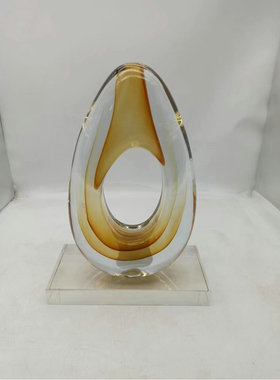 轻奢把巴黎之心艺术摆件摆设餐厅客厅玄关台面琉璃制品 玻璃