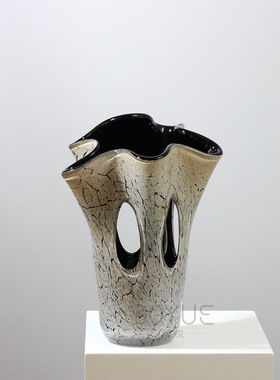 中古风不规则镂空裂变琉璃花瓶酒店样板间创意艺术家居装饰摆件