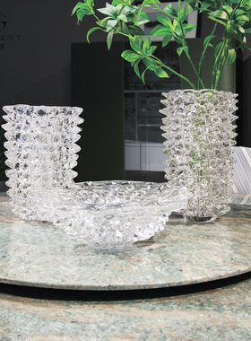 晶淳HP25185185+HP25185186+GP25185187冰刺花瓶玻璃干花