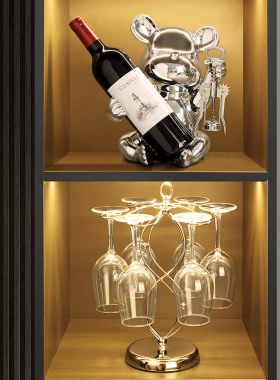 轻奢高档红酒架酒柜装饰品摆件现代高级感客厅电视餐柜家居摆设
