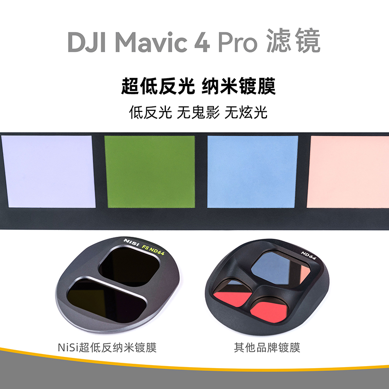 NiSi耐司 DJI大疆 Mavic4 PRO 滤镜套装 航拍CPL偏振镜 ND8/16/32/64减光镜 黑柔镜风光摄影无人机滤镜配件 - 图0