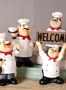 汉堡店披萨店烘焙店厨师摆件西餐厅厨房摆设装饰品创意甜品店摆饰