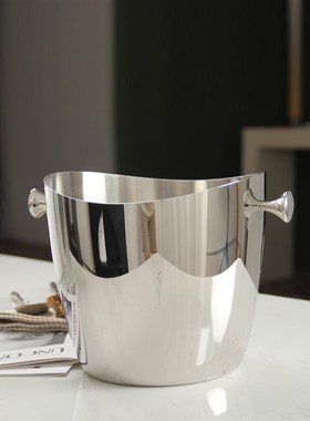 【八度空间】欧式轻奢不锈钢冰桶样板间用葡萄酒红酒冰块桶香槟桶