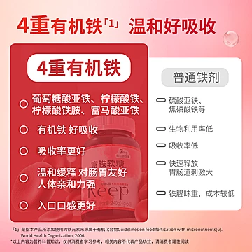 【7mg有机铁】Keep富铁软糖[40元优惠券]-寻折猪