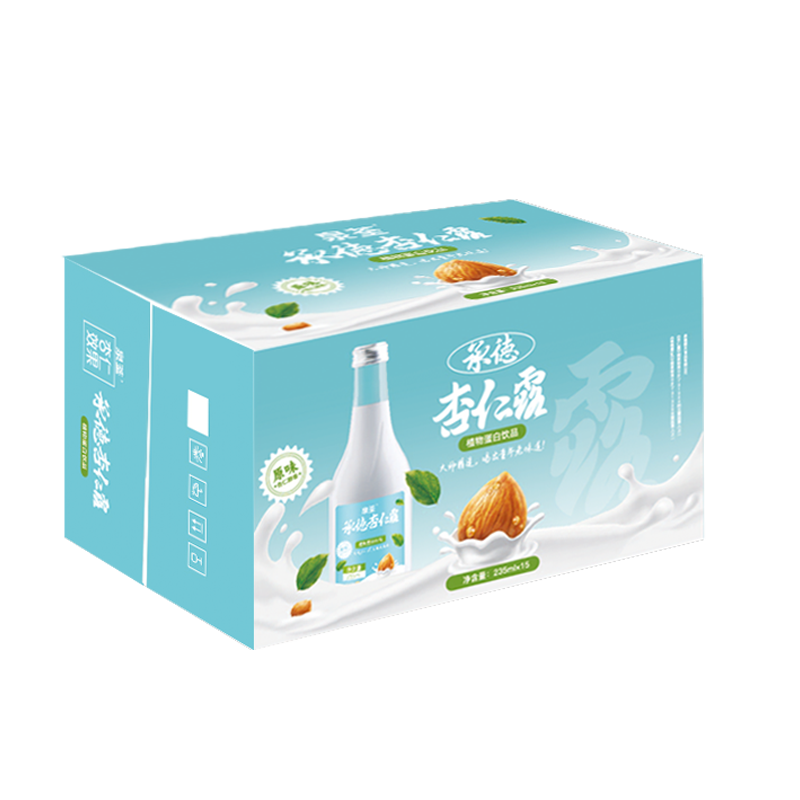 C顺天宫坊生产 泉荃 承德特产杏仁露 原味235ml*15玻璃瓶装 - 图3