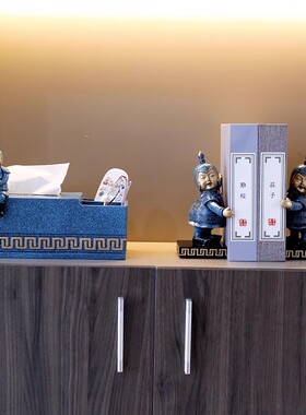 兵马俑书挡摆件西安文创纪念品中式书靠办公室书房桌面酒柜装饰品