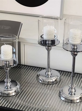 复古烛台香薰蜡烛家用烛光晚餐道具浪漫摆件蜡烛台座餐桌装饰品