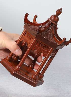 木质装沙盘摆件园林亭子仿古建筑模型景观中式凉亭造景小桥装饰品