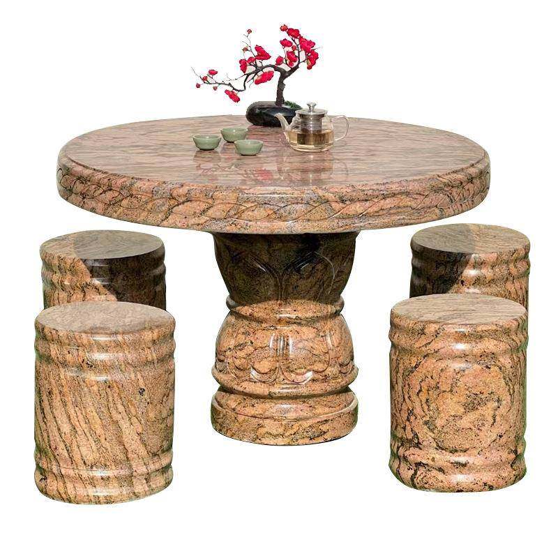 户外庭院圆桌石雕青石晚霞红石桌椅现货花园大理石仿古石桌石凳,淘宝优惠券,粉丝福利购,淘宝优惠卷