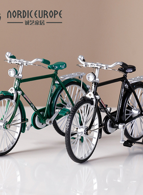 创意老式复古凤凰牌二八大杠自行车模型玩具摆件酒柜餐桌面装饰品