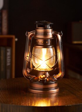 欧式复古怀旧煤油灯桌p面摆件房间布置创意超市美陈餐厅咖啡厅装