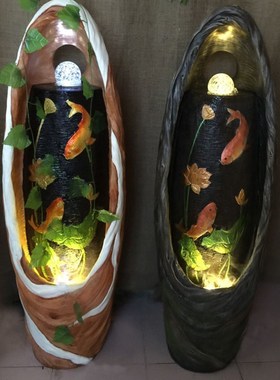 财源滚滚流水喷泉落地摆件轮招财开业礼品 年年有余 新居礼品