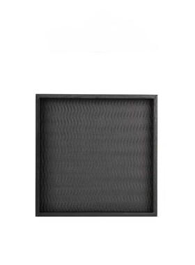 现代简约黑色皮革托盘样板间客厅茶几收纳盘几何置物盘装饰品摆件