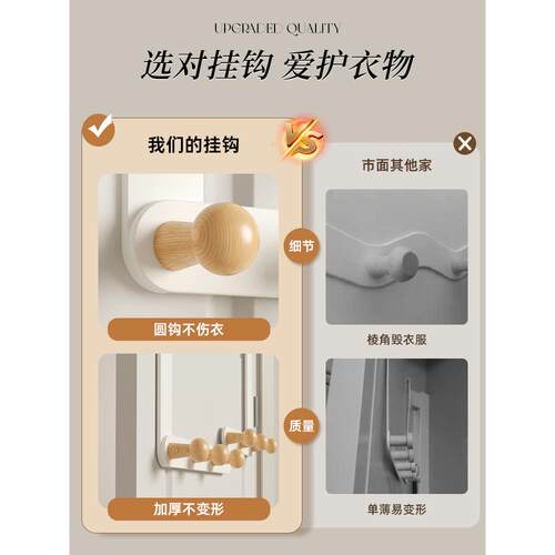 门后挂钩新免打孔挂衣架门上加长门背式挂衣服神器卧室收纳置物架 - 图0