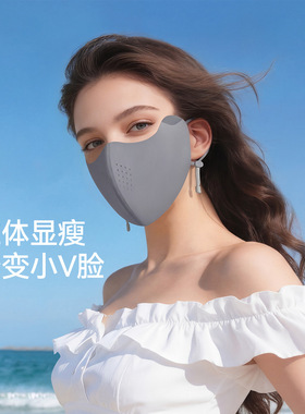 宝娜斯防晒口罩女防紫外线高颜值护眼角冰丝口罩轻薄透气遮阳面罩
