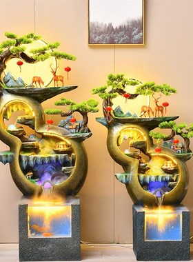 葫芦鱼缸造景流水景观招财摆件客厅G家居装饰品酒店会所开业礼品