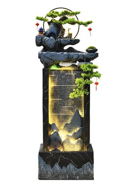 扬梦客厅流水摆件轻奢现代家居装饰造景玄关假山喷泉循环水景落地