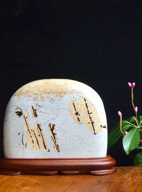 天然草花石图案奇石桌面摆件国画石原石头画面石观赏石景观石包邮