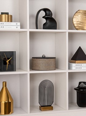 现代客厅电视柜装饰品书柜售楼处展示柜陈设样板间高级感软装摆件