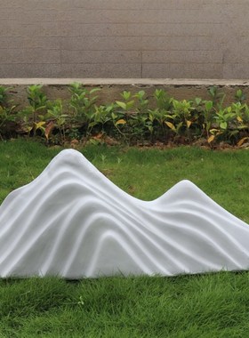 室内白色假山切片组合别墅庭w院雪浪石玄关装饰酒店仿真泰山石景