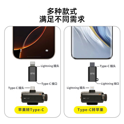 顺丰适用DJI大疆Mic Mini1/2/3迷你iPhone15type-C17转苹果16lightning14无线降噪夹领麦克风直播转接收器头 - 图0