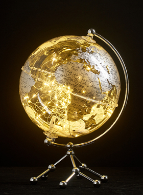 创意个性透明地球仪摆件轻奢高档家居客厅桌面电视柜办公室装饰品