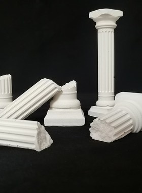 建筑废墟罗马柱水泥混凝土鱼缸造景创意装饰水泥布景欧式摆件