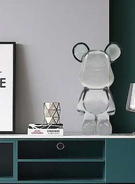 暴力熊摆件客厅酒柜电视柜子家居流体熊装饰品轻奢高档摆设爱心熊