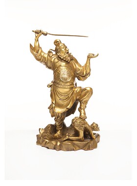 雄狮雕塑 铜钟馗馗星摆件传统人物黄铜像家居装饰工艺礼品