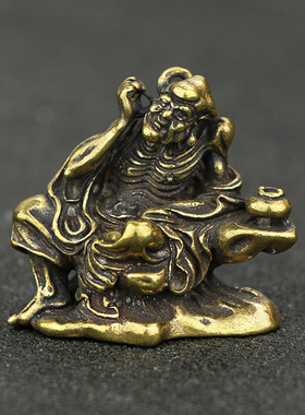 仿古玩铜器佛像摆件十八罗汉铜像古法工艺收藏品实心黄铜摆饰
