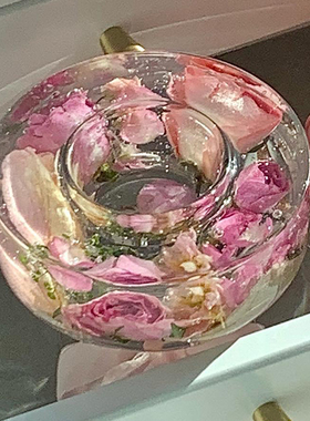 果冻蜡花艺香薰蜡烛烛台小众高级生日礼物干花玫瑰结婚香薰伴手礼