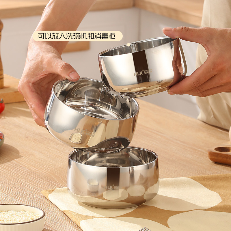 食品级316不锈钢双层碗个人专用泡面碗高颜值大号汤碗儿童辅食碗