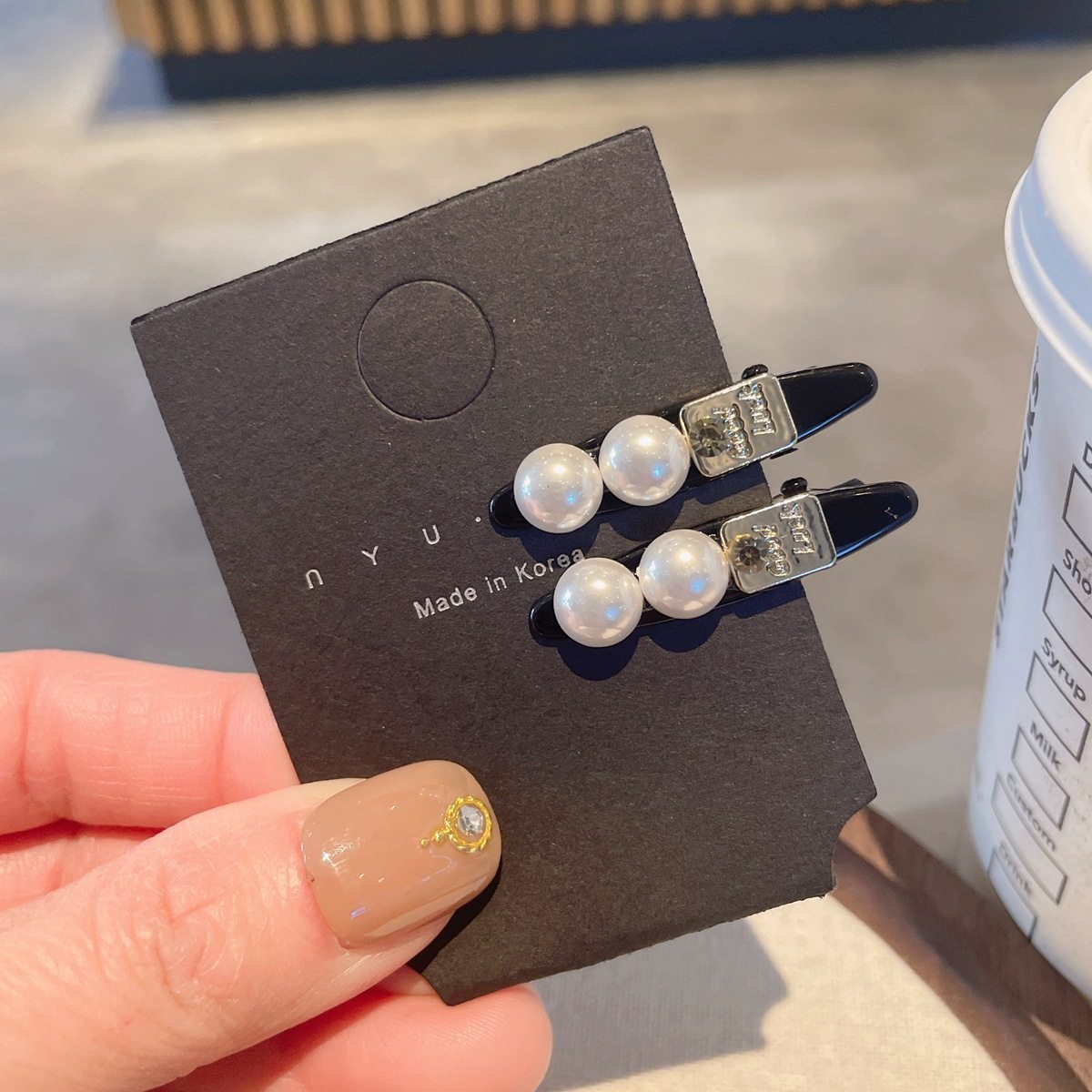 小号水钻珍珠侧边鸭嘴夹子感前额碎发夹女迷你刘海夹发卡小众头饰,淘宝优惠券,粉丝福利购,淘宝优惠卷