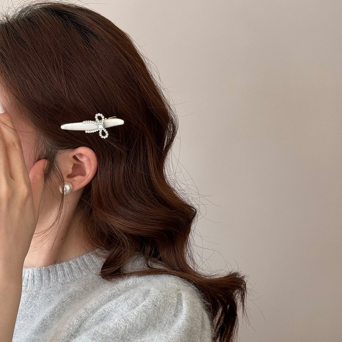 新款法式轻奢闪钻蝴蝶结珠发夹百搭气质刘海侧边夹碎发夹头饰女,淘宝优惠券,粉丝福利购,淘宝优惠卷