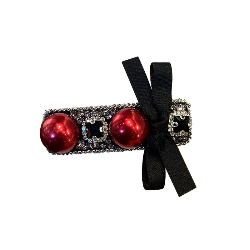 韩国新年氛围感红色水钻边夹侧边夹刘海夹碎发夹头饰后脑勺一字夹,淘宝优惠券,粉丝福利购,淘宝优惠卷