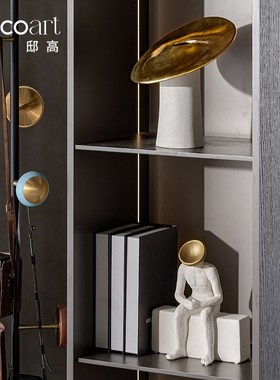 邸高家居家装室内空间装修设计师摆件高级感客厅电视柜工艺品陈列