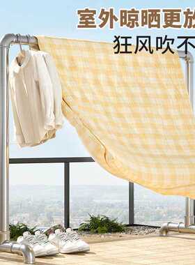 加厚钢管晾衣架晾衣杆挂衣架服装展示架单杆落地阳台不生锈晒被子