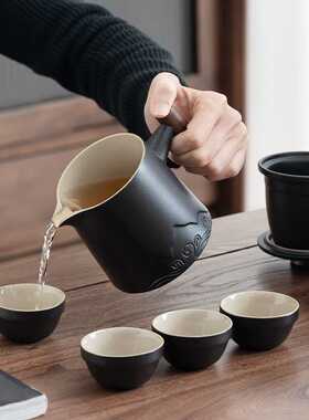 旅行茶具套装户外露营便携茶具黑陶快客杯一壶四杯收纳包商务礼品