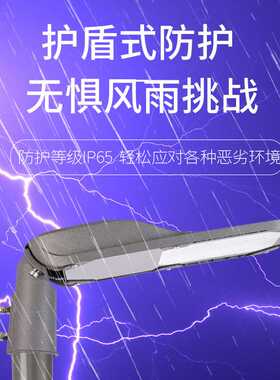 LED户外路灯头农村小区220V电线杆庭院超亮道路照明防水挑臂灯