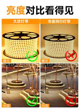 TRIAC工程超亮led灯带220V软灯长条线家装吊顶户外防水自粘
