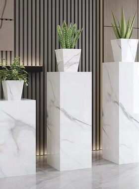 欧式爵士白岩板花架家居客厅玄关装饰H底座酒店民宿会所展厅展示